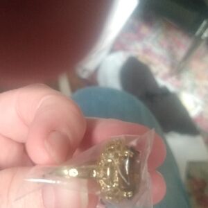 Gold Tone Ring with Cats Eye Stone